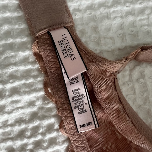 Elegant Lace Trimmed Bra Set - Gray and Cream - Picture 4 of 5